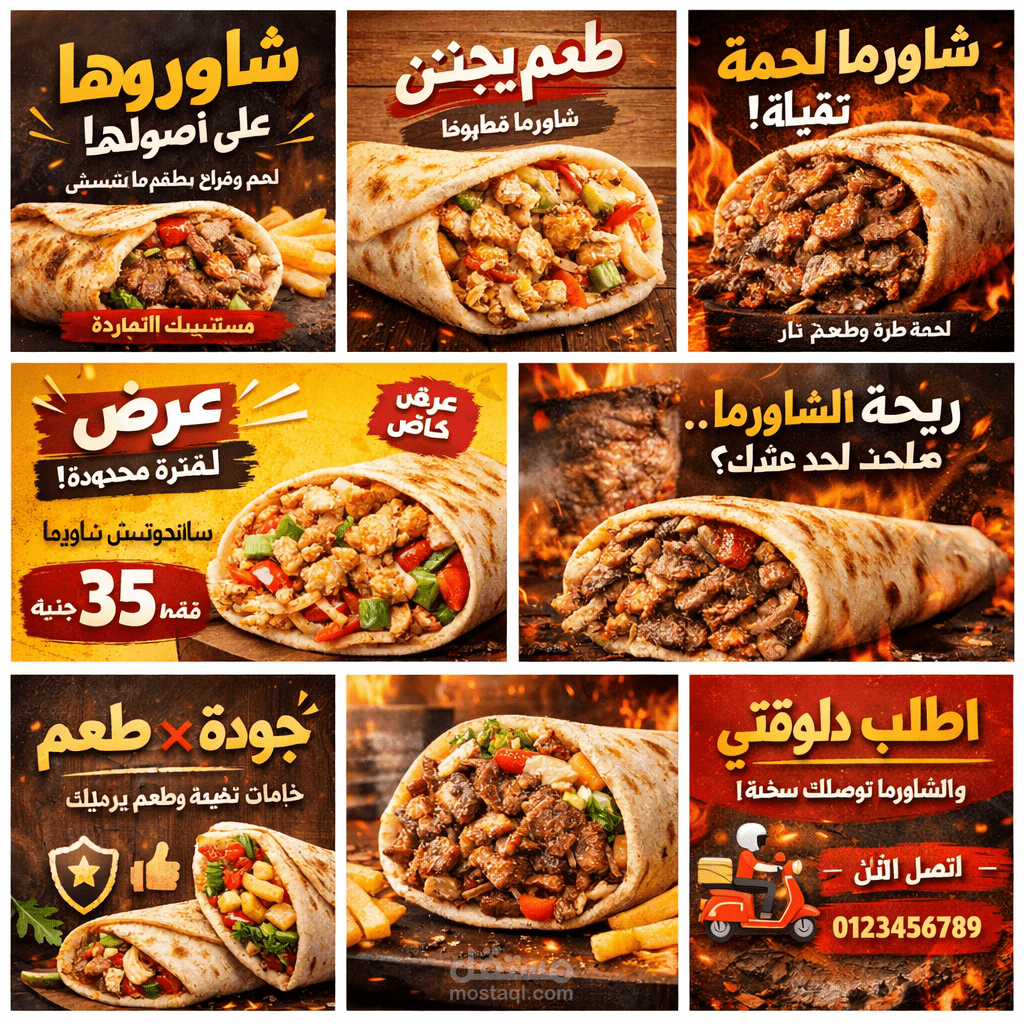 بوستات لمطعم شاورما