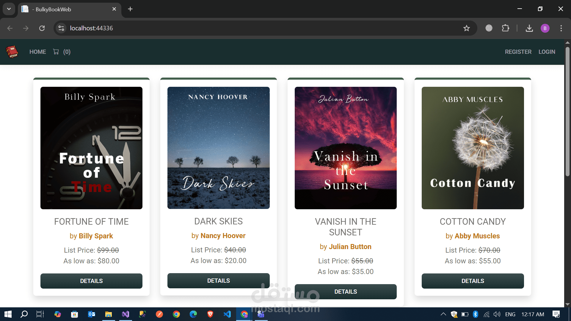 تطوير منصة تجارة إلكترونية Bulky Book باستخدام Dot Net Core MVC