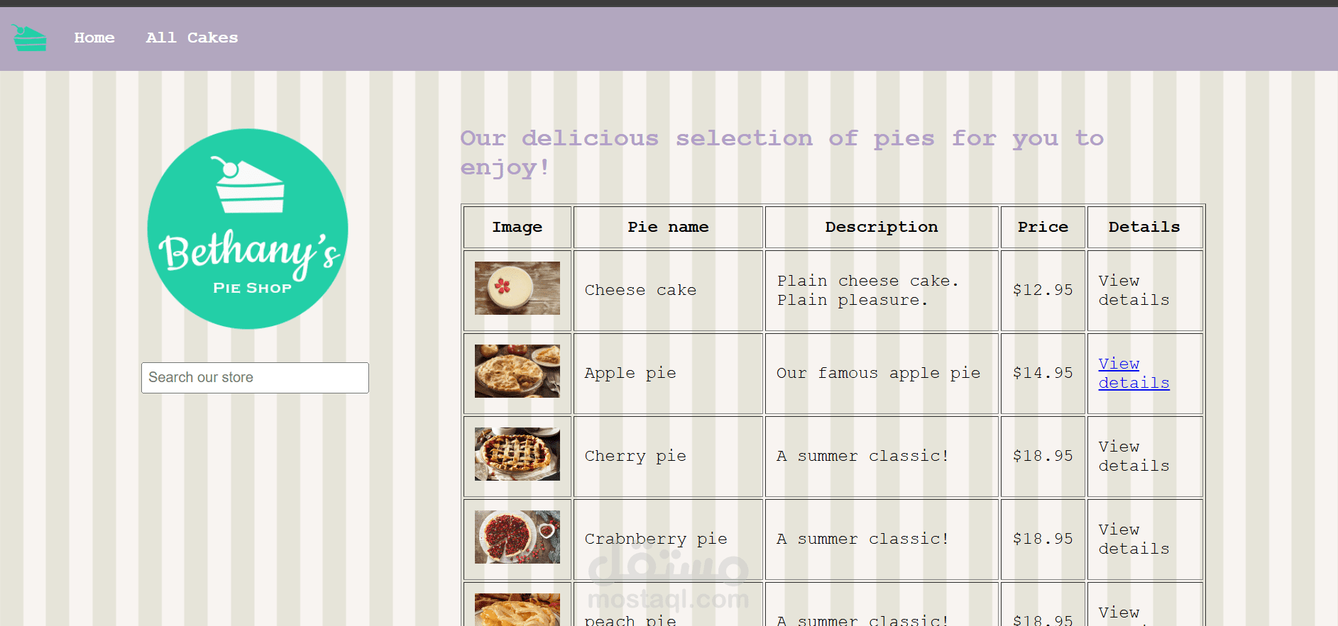 تصميم موقع Cake Shop بأسلوب Old Money باستخدام HTML و CSS