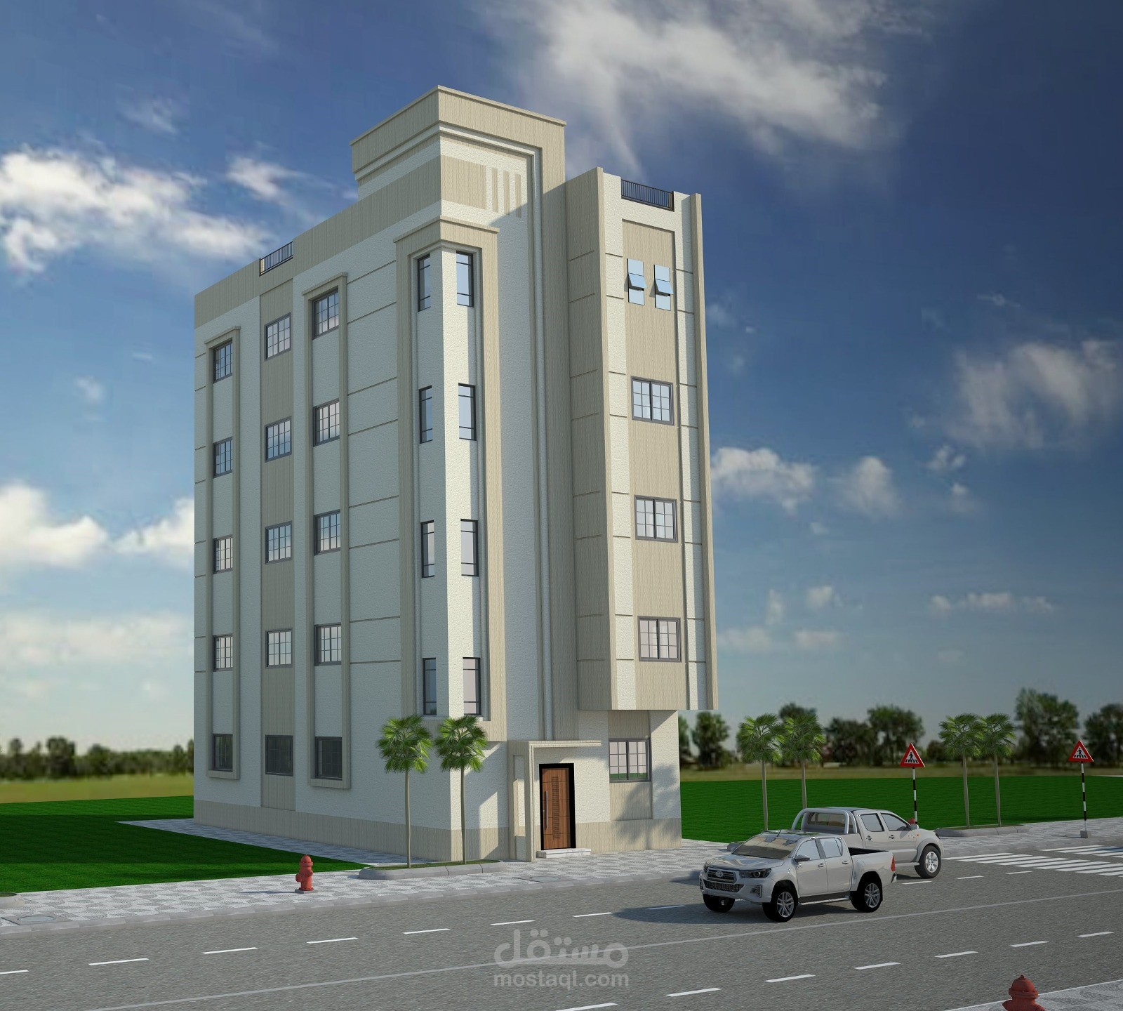 تصميم خارجي لمنزل سكني