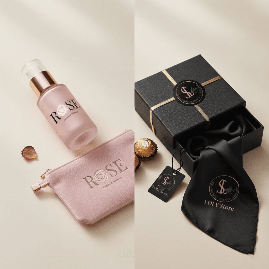 تصميم هويات بصرية عصرية لبراندات التجميل والمتاجر الالكترونية (Loly &Rose)