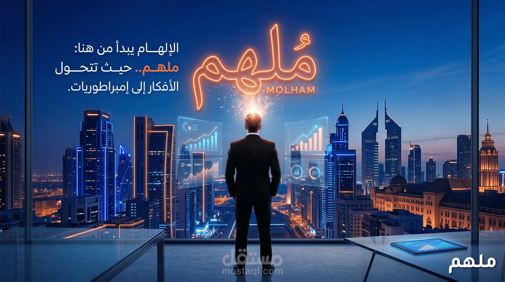 تصميم حملة إعلانية وهوية بصرية لشركة استشارات (دراسة حالة: وكالة ملهم)