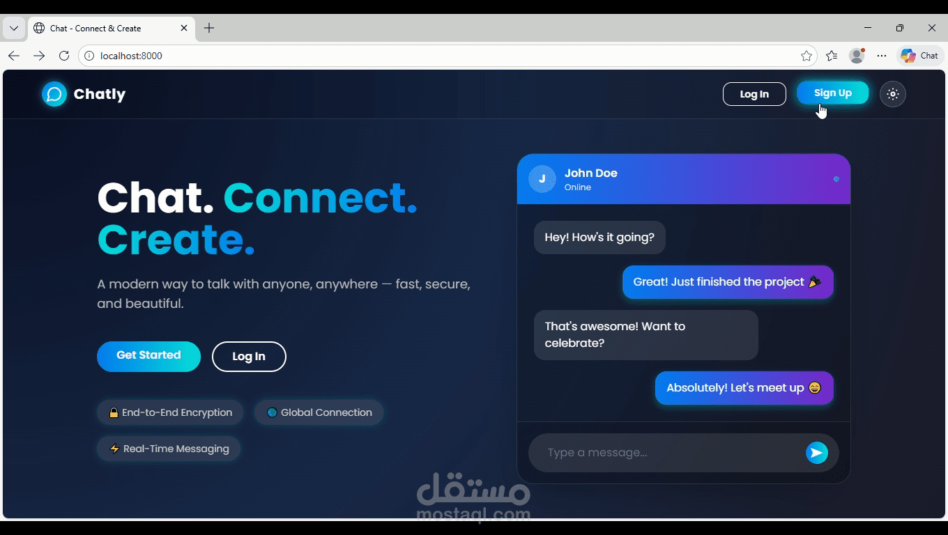 منصة محادثة فورية للتواصل الفردي والجماعي (نسخة أولية)