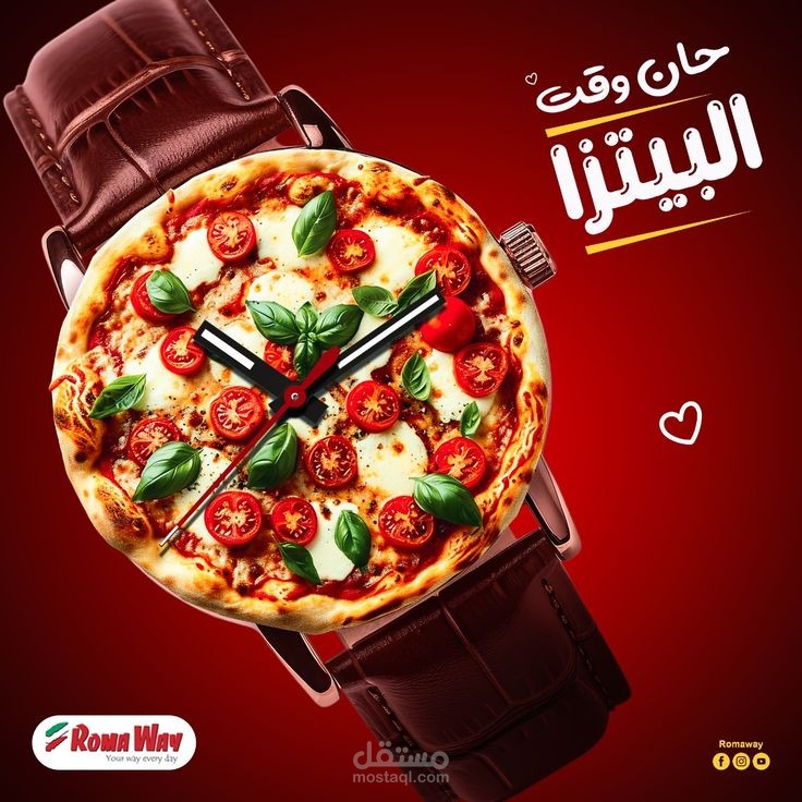 تصميم إعلان سوشيال ميديا لمطعم بيتزا
