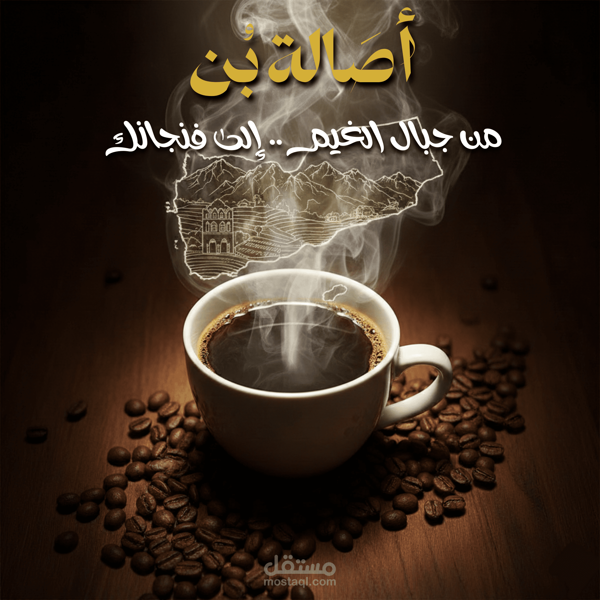 تصميم إعلاني لبراند قهوة مختصة | سحر المذاق الأصيل