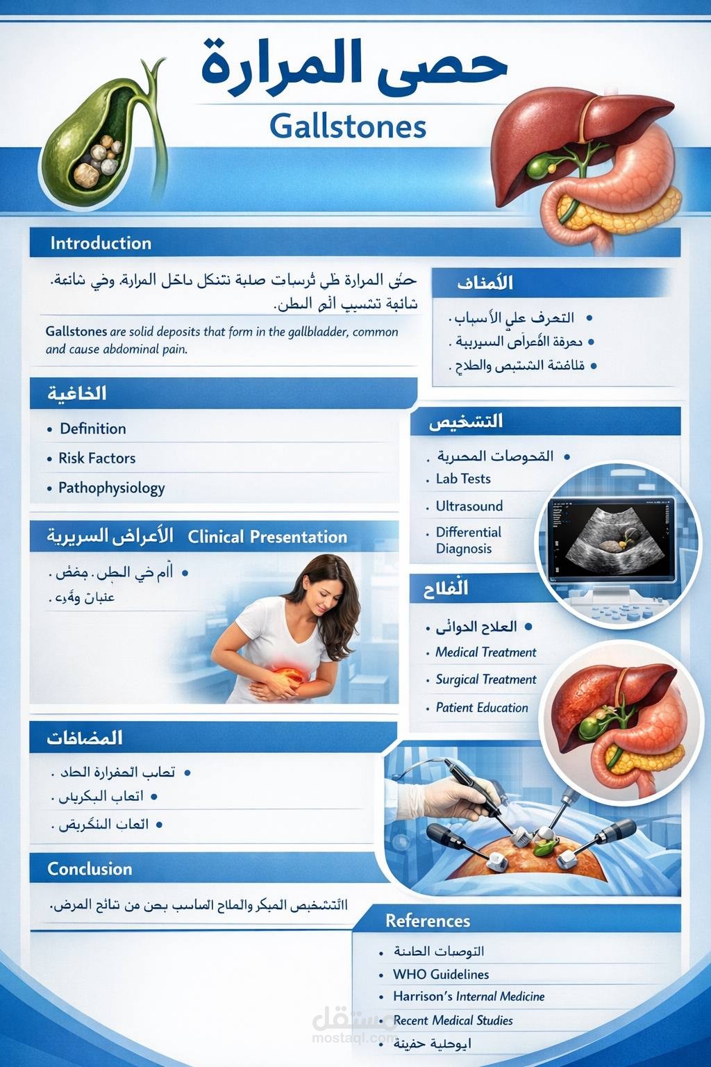 حصى المرارة  محتوئ طبي