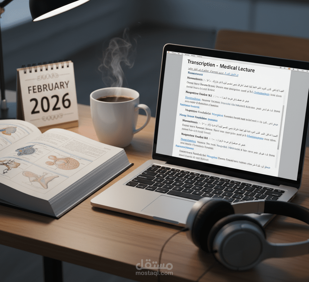 نموذج تفريغ صوتي لمحاضرة طبية متخصصة (Physiology).