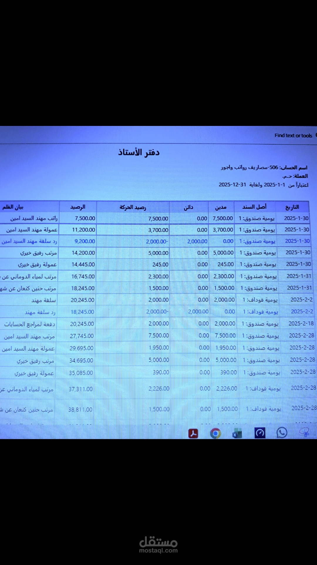اجمالي المصاريف