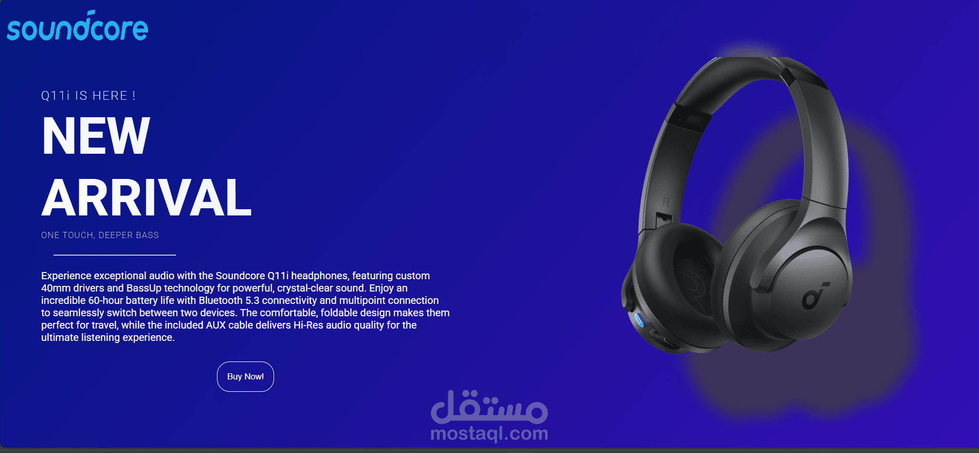صفحة هبوط لسماعات soundcore Q11i