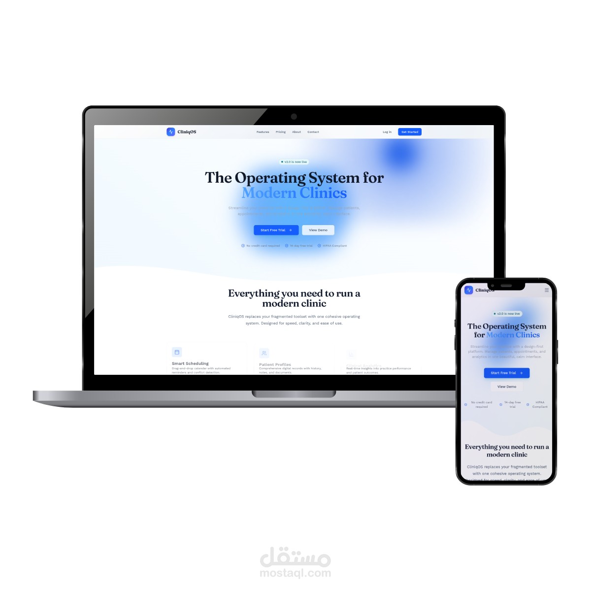 CliniqOs — نظام SaaS لإدارة العيادات (متعدد العيادات)