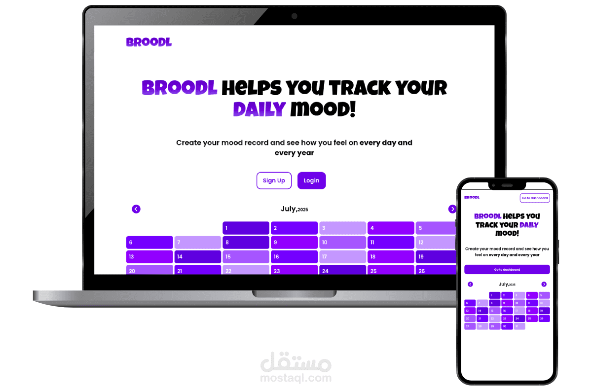 Broodl - تطبيق تتبع الحالة المزاجية بتصميم بسيط وواجهة تفاعلية