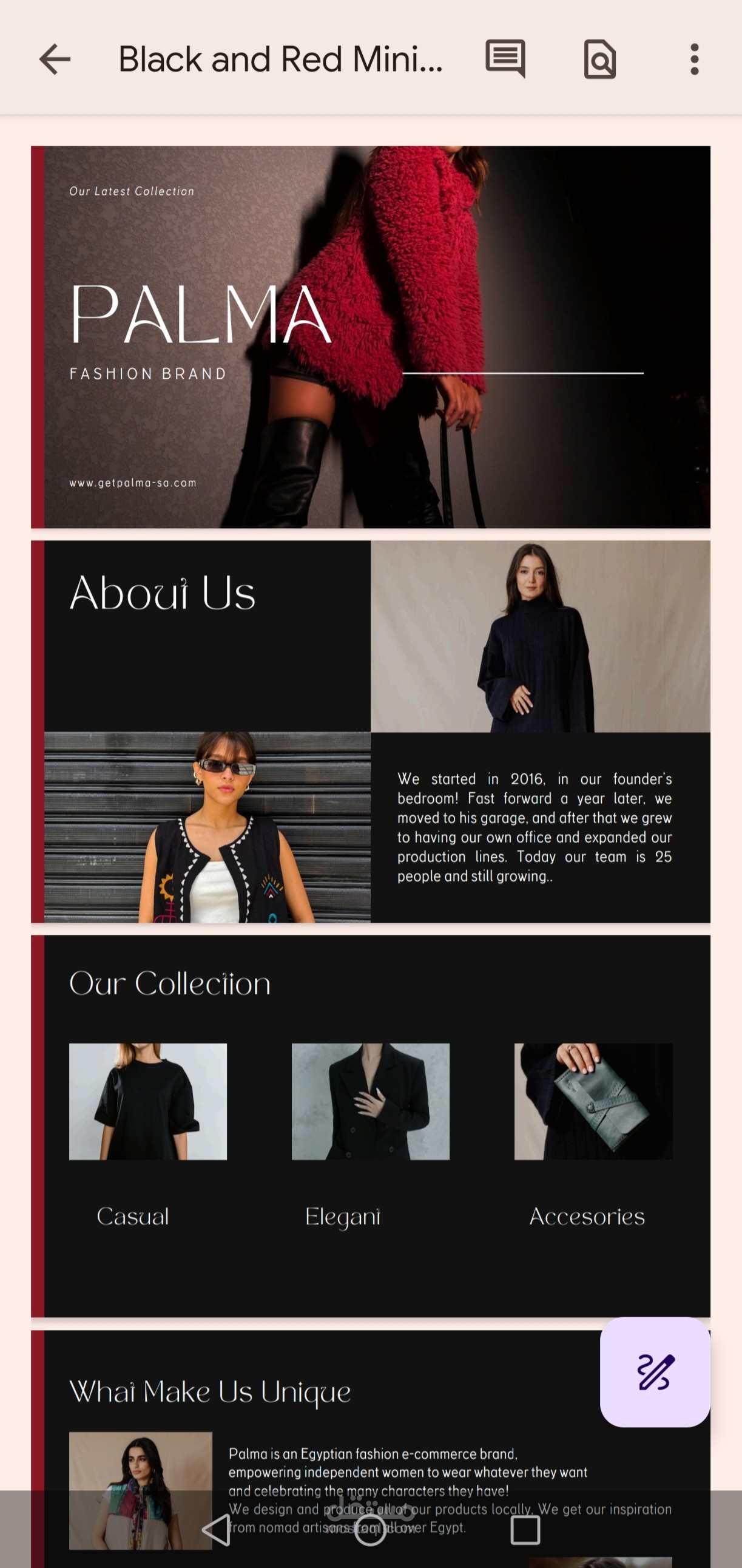 Black and Red Minimalist Fashion Presentation