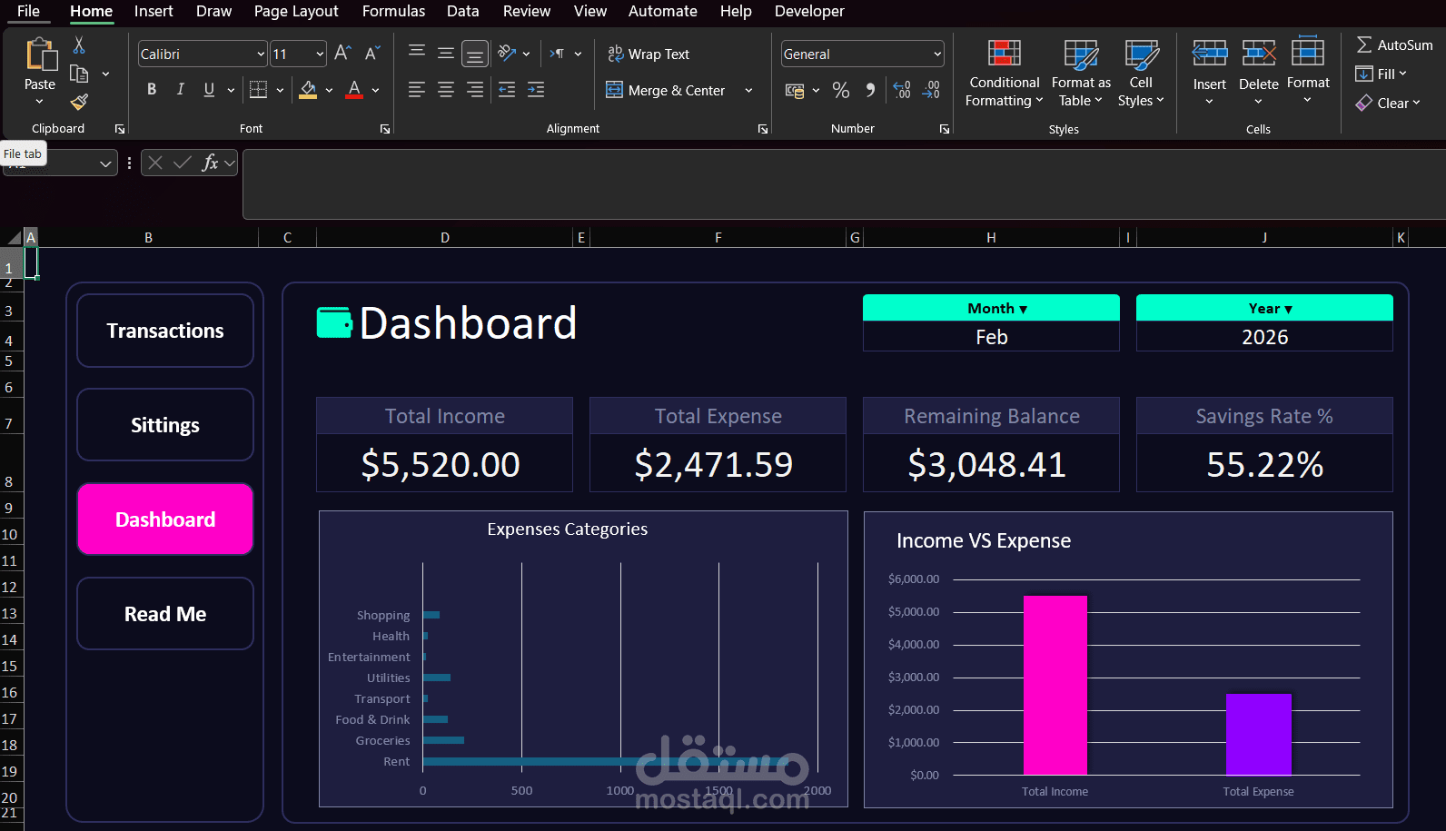 متتبع ميزانية شخصية Personal Budget Tracker