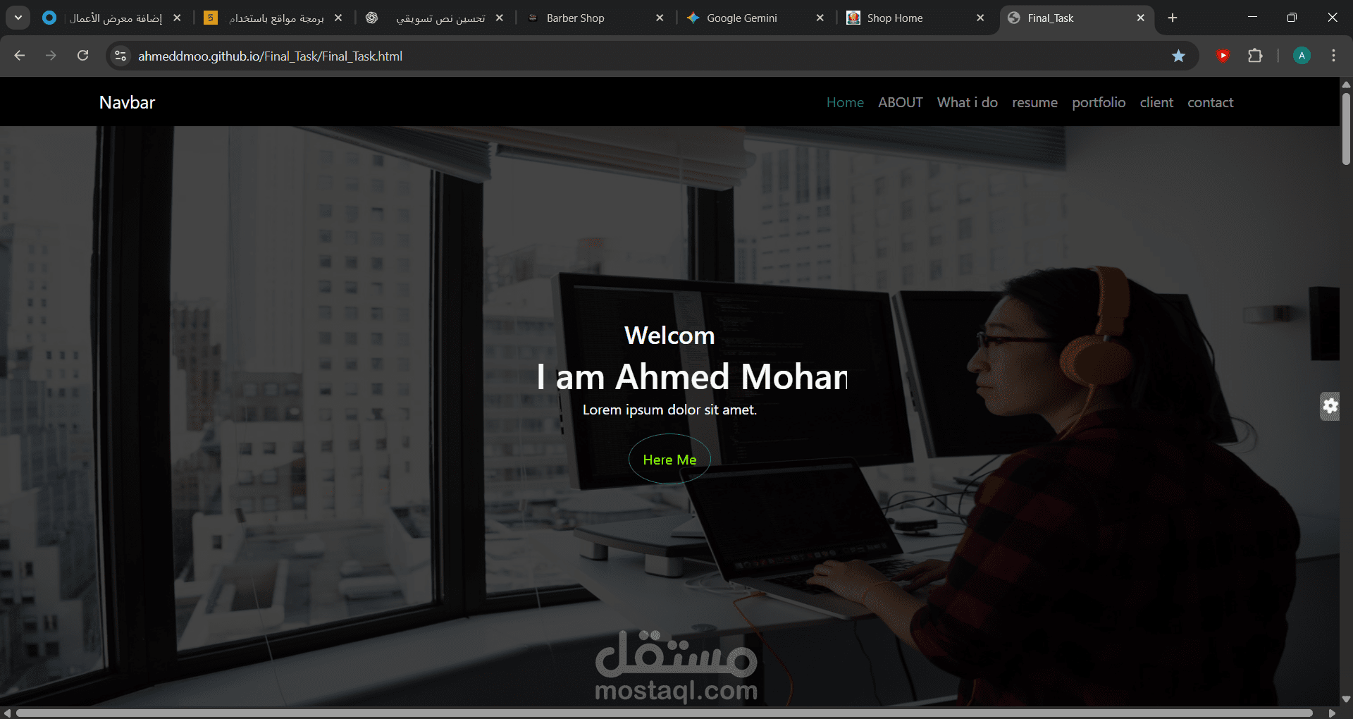 موقع المعرض الشخصي - Portfolio Web Design