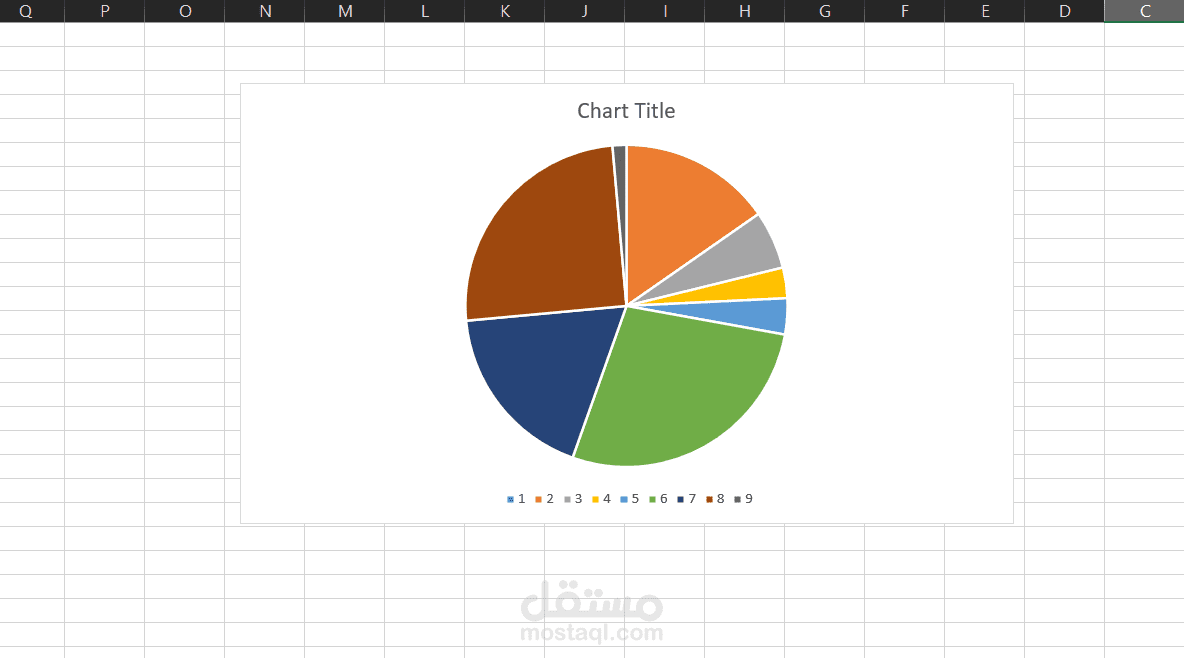 مخطط دائري في Excel