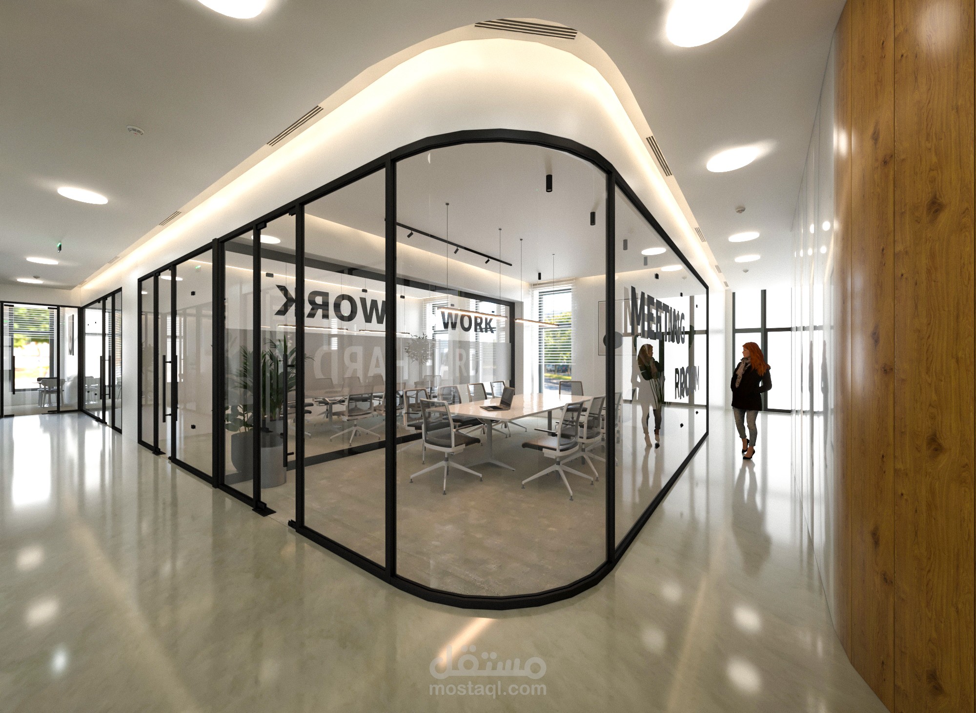 تصميم إداري داخلي - غرف إجتماعات - مكاتب - محاضرات - كافيتيريا