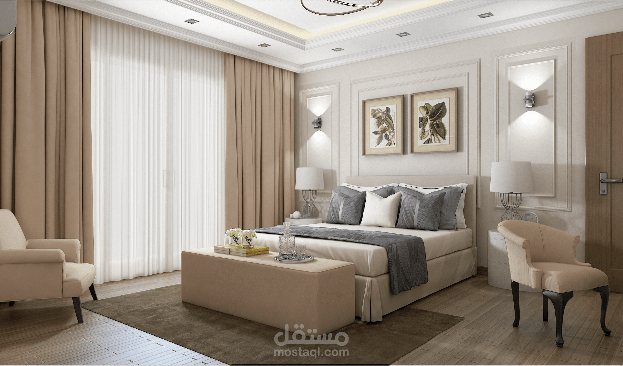 تصميم داخلي لغرفة نوم