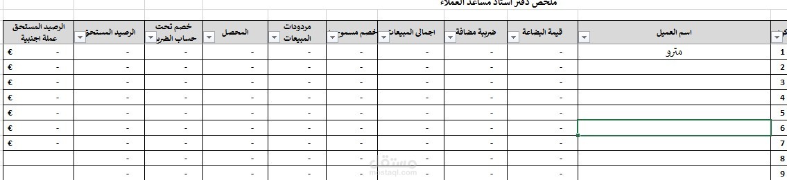 دفتر استاذ عملاء