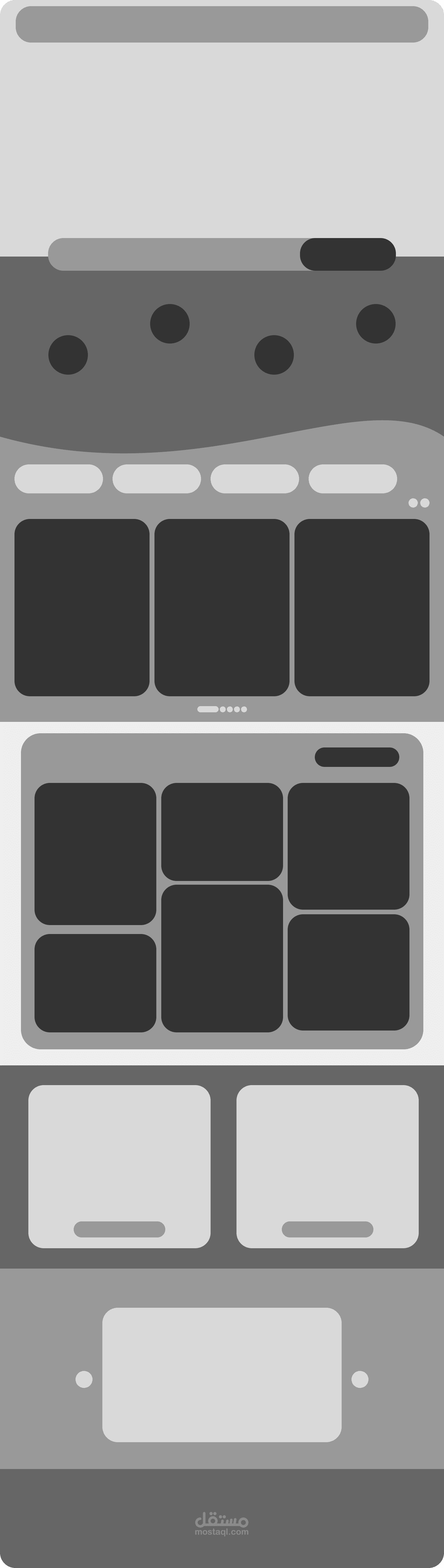 تصميم Wireframe لواجهة موقع قبل التنفيذ