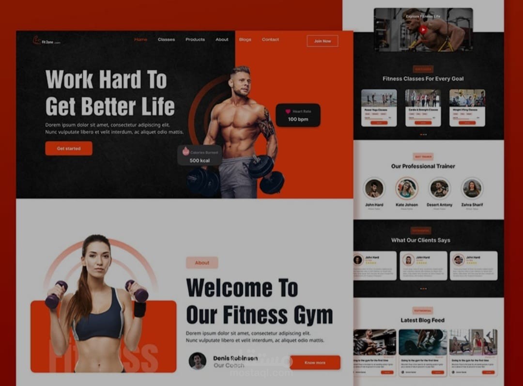 Modern Gym Website UI/UX Design