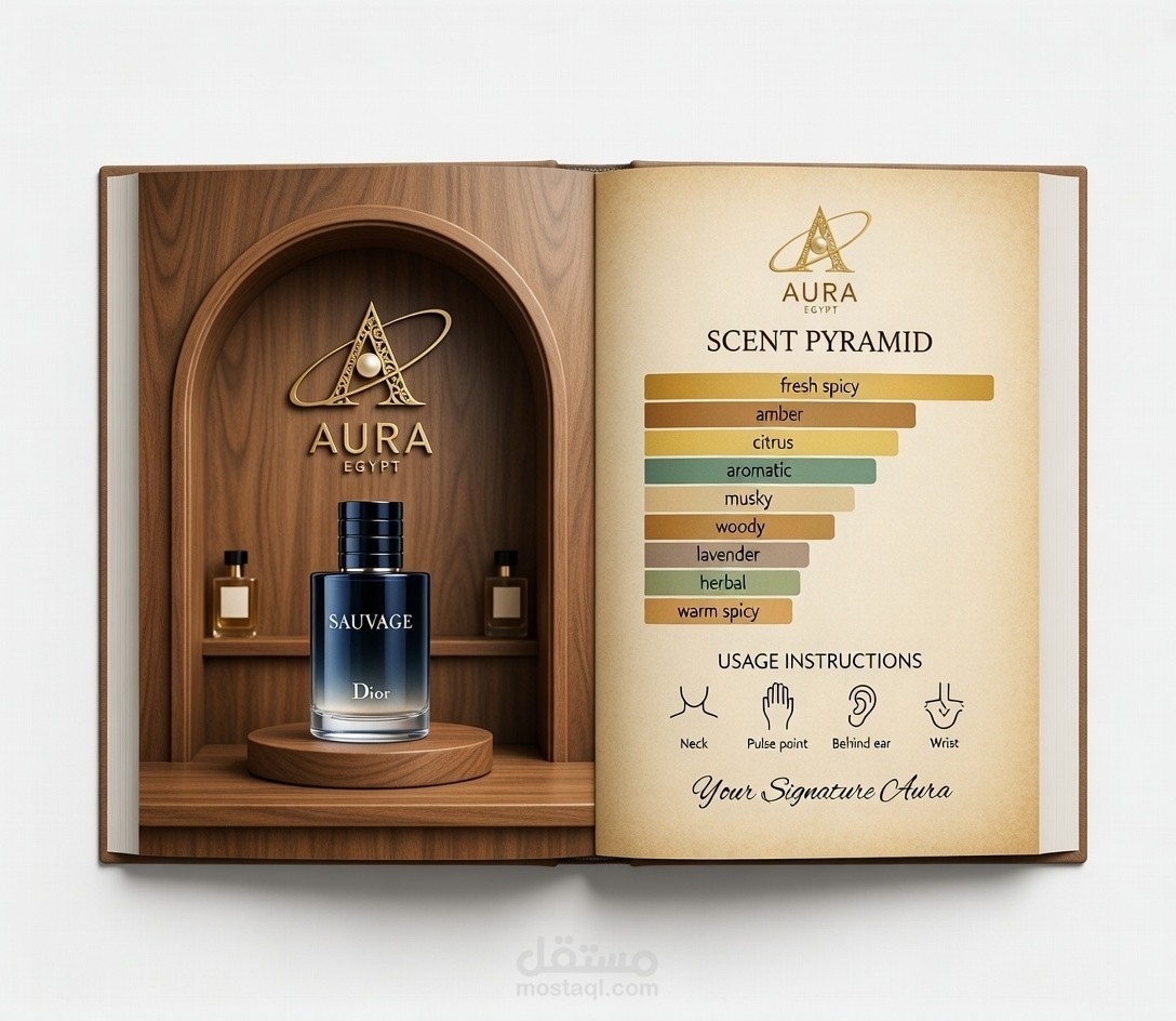 تصميم الهوية البصرية الفاخرة للعطور (AI Premium Perfume Branding)