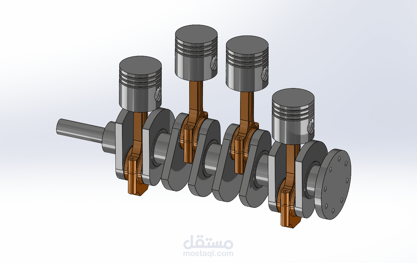 نمذجة ومحاكاة ميكانيزم Crank and Shaft