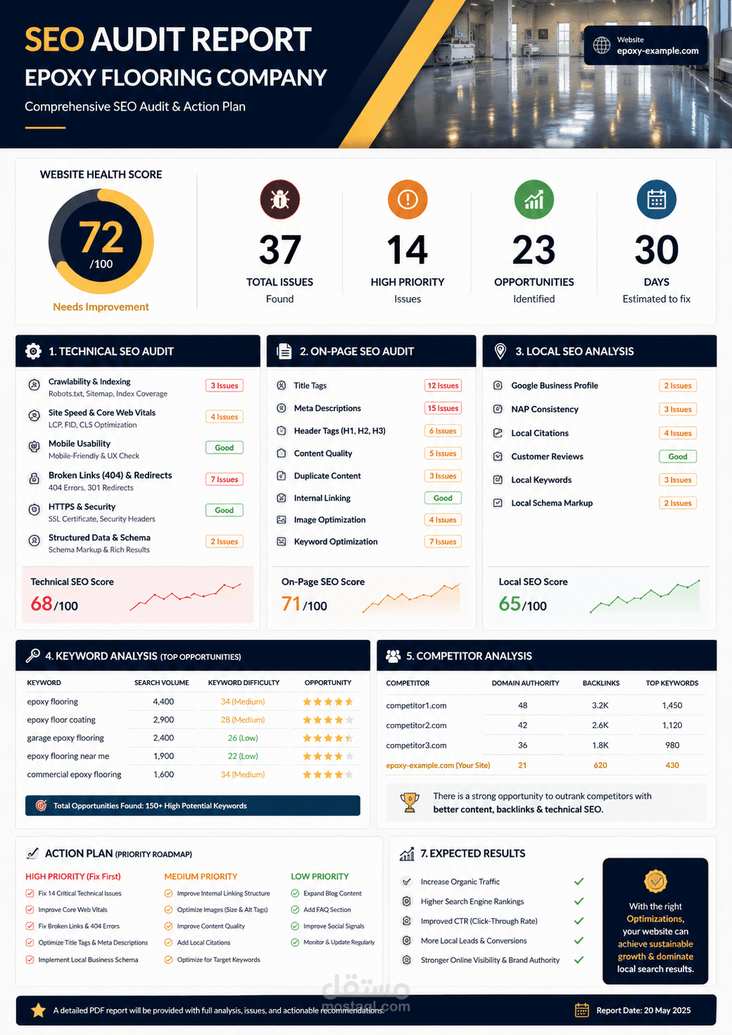 SEO Audit Report for Epoxy Flooring Website | Technical, On-Page & Local SEO Analysis