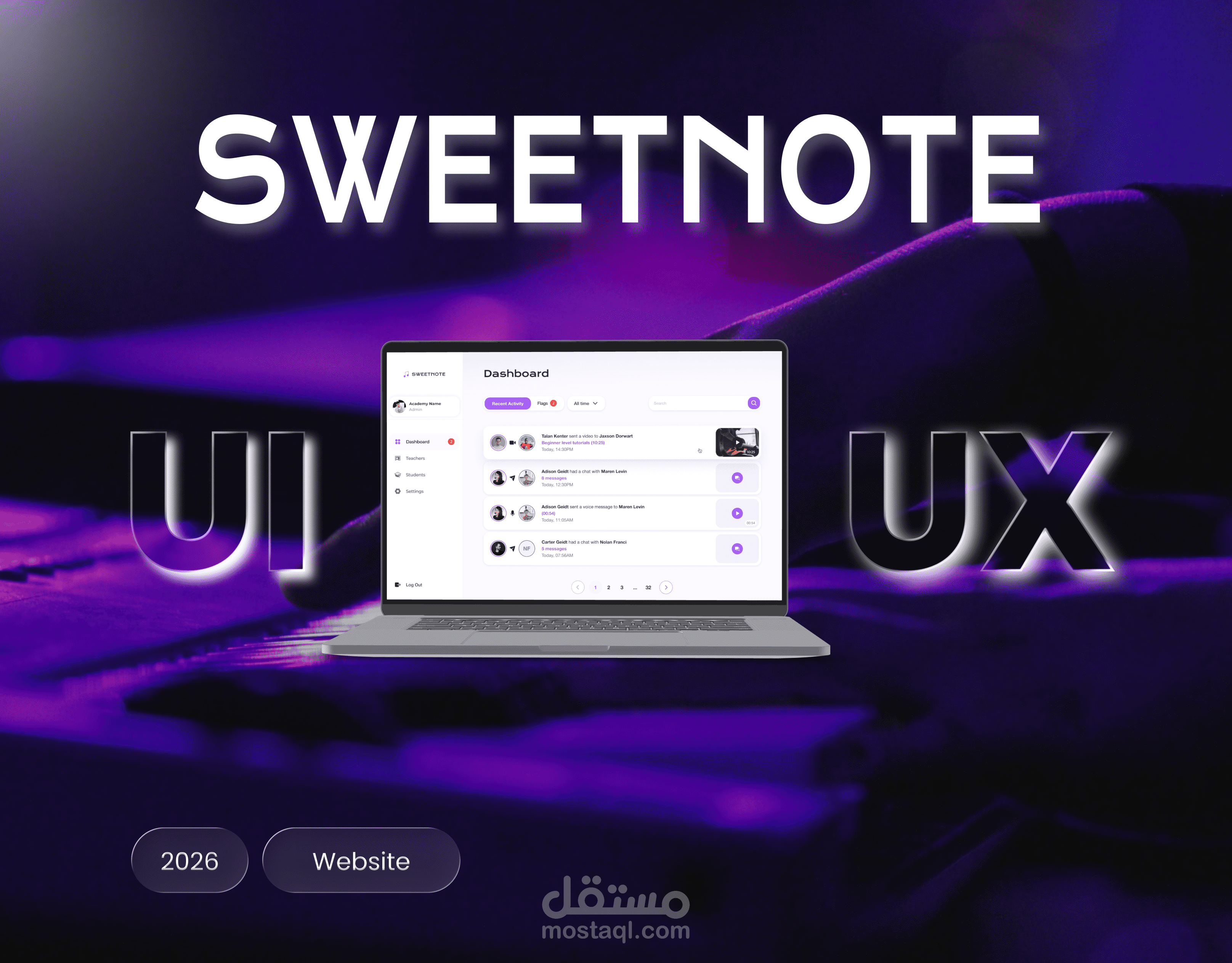 تصميم واجهات وتجربة مستخدم (UI/UX) لمنصة SaaS متكاملة (+40 شاشة)