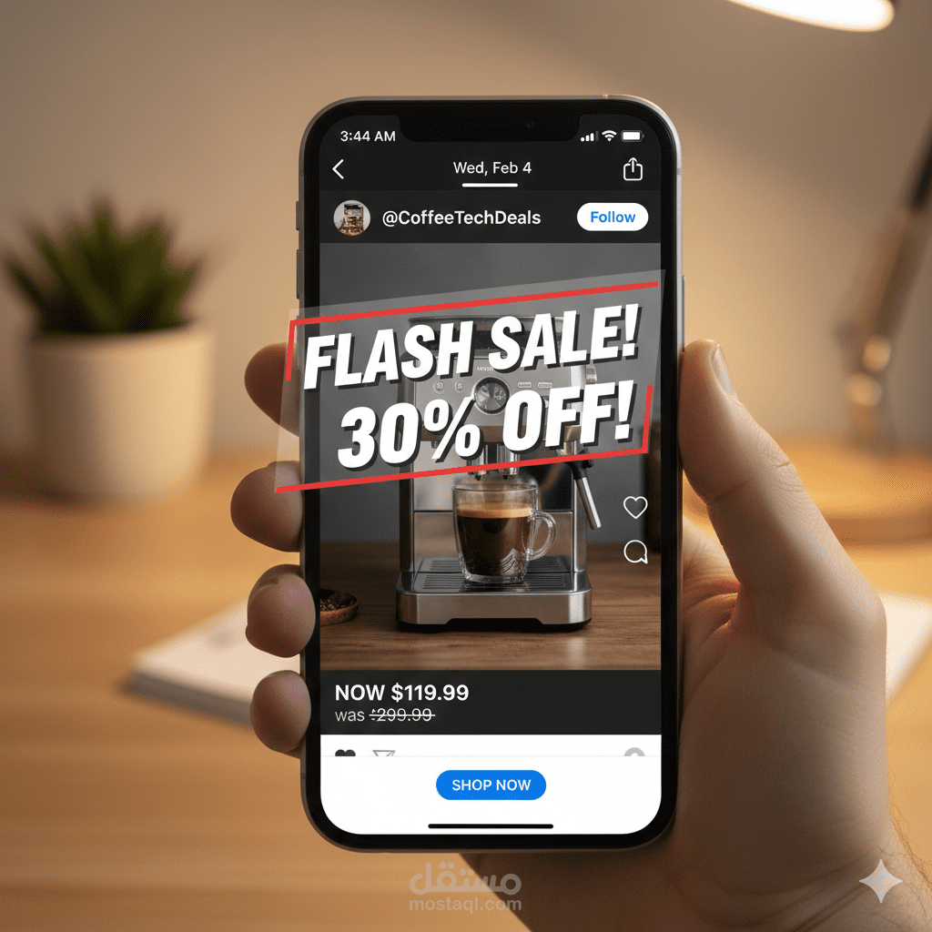 إنتاج وتصميم محتوى إنستاجرام بصري لتسويق العروض والأسعار