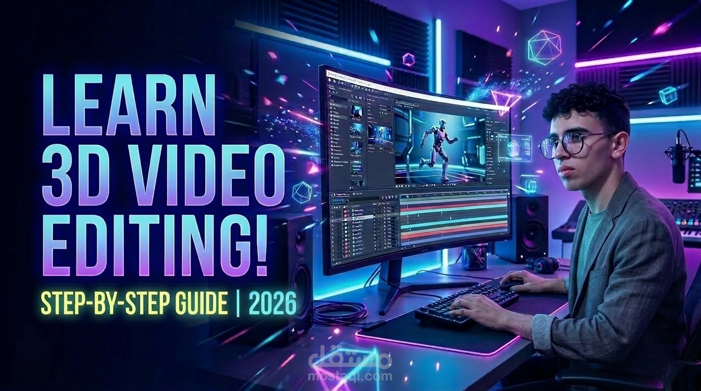 فيديو ترويجي احترافي بأسلوب UI Animation لتعليم تحرير الفيديو 3D