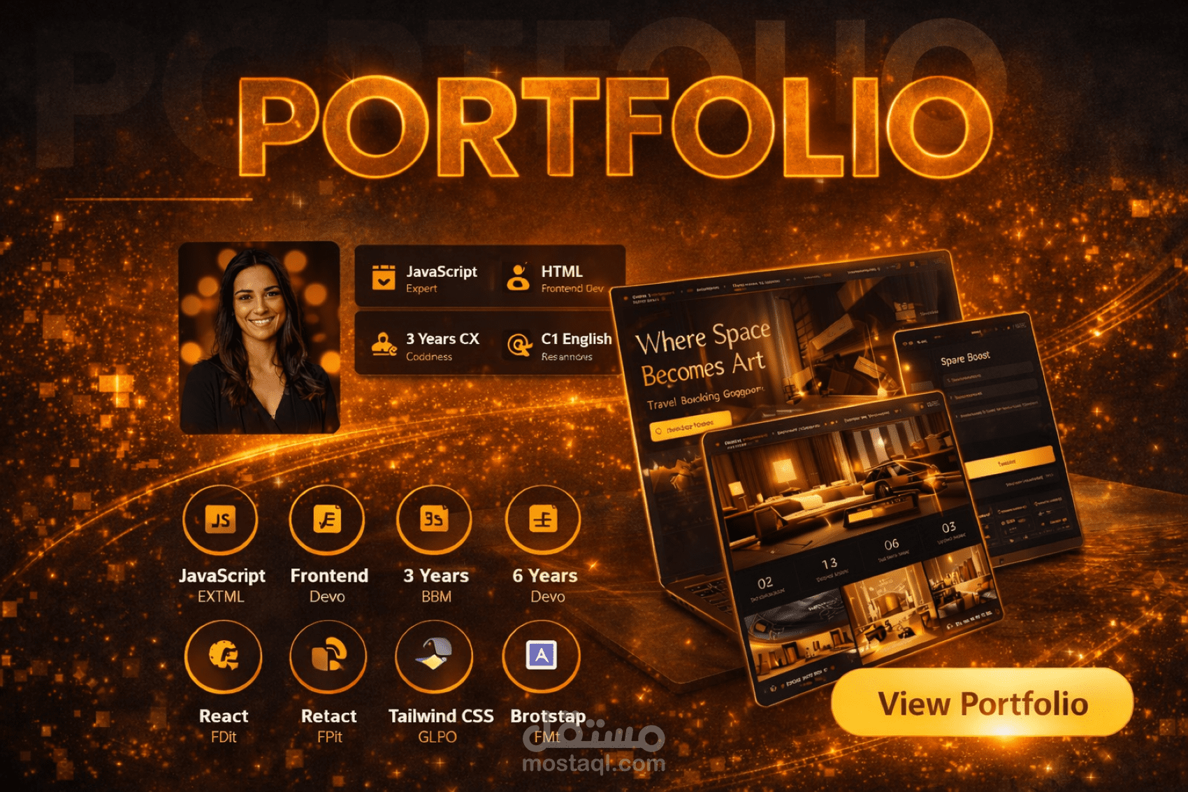 تصميم صفحة تعريف شخصية إلكترونية Portfolio