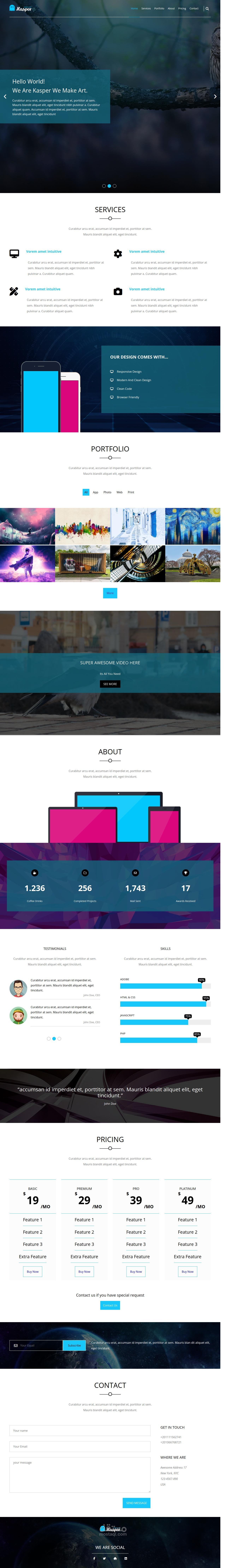 تحويل تصميم PSD إلى موقع ويب متجاوب باستخدام HTML5 وCSS3 وJavaScript