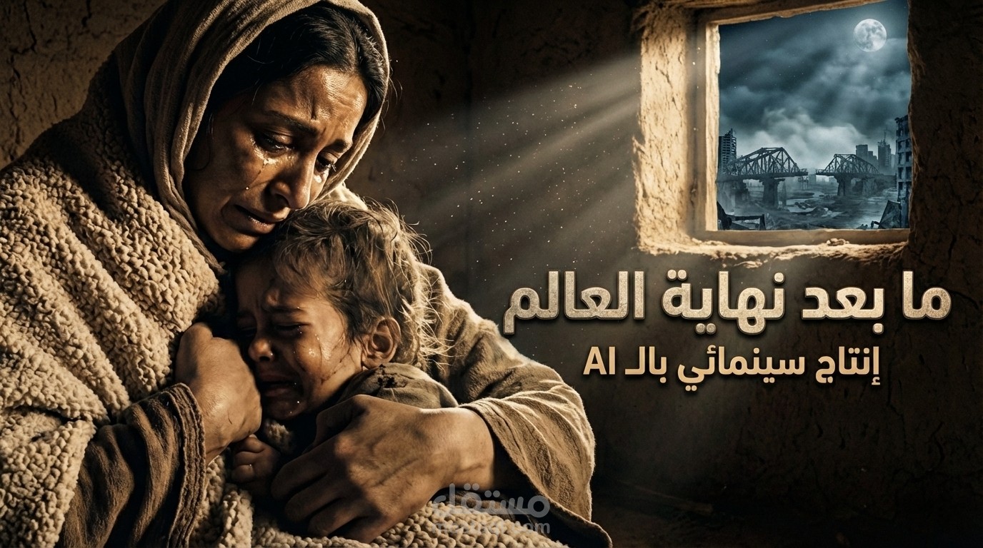 مشهد سنمائي من فيلم ما بعد نهاية العالم، قمت بانتاجه بالكامل باستخدام ادوات الAi