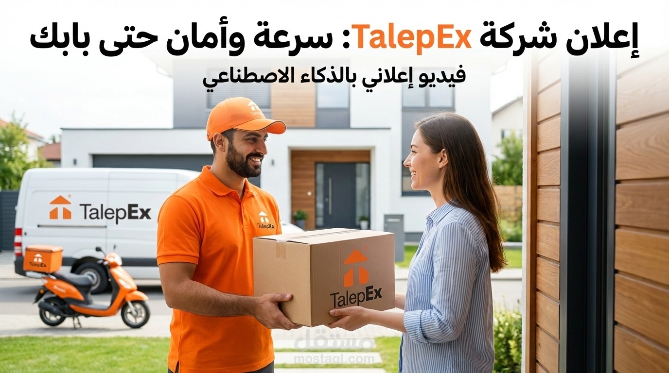 إعلان شركة توصيل (TalepEx): سرعة وأمان حتى بابك - بالذكاء الاصطناعي