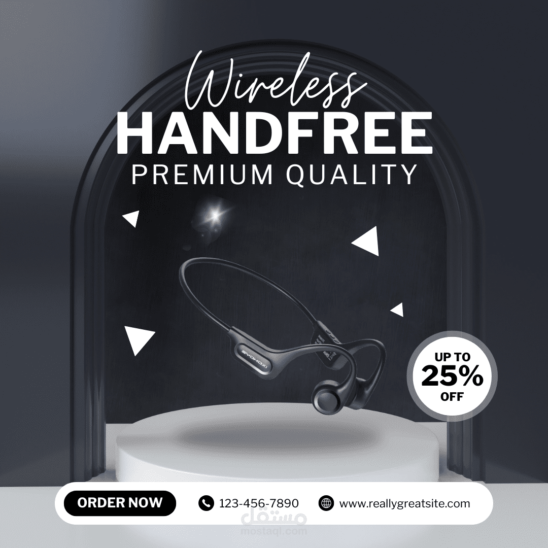 Black White Modern Promotion Product Wireless handfree Instagram Post
