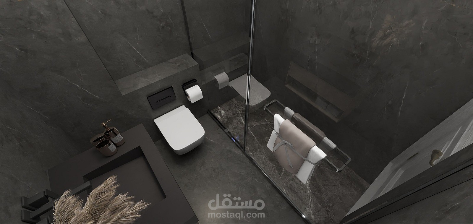 تصميم حمام مساحه 2م * 2م