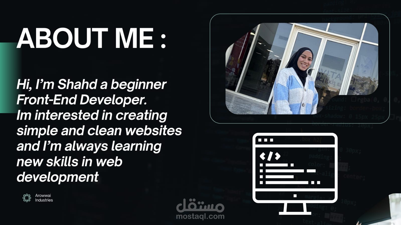 Personal Portfolio Website – Front-End Design (HTML, CSS)