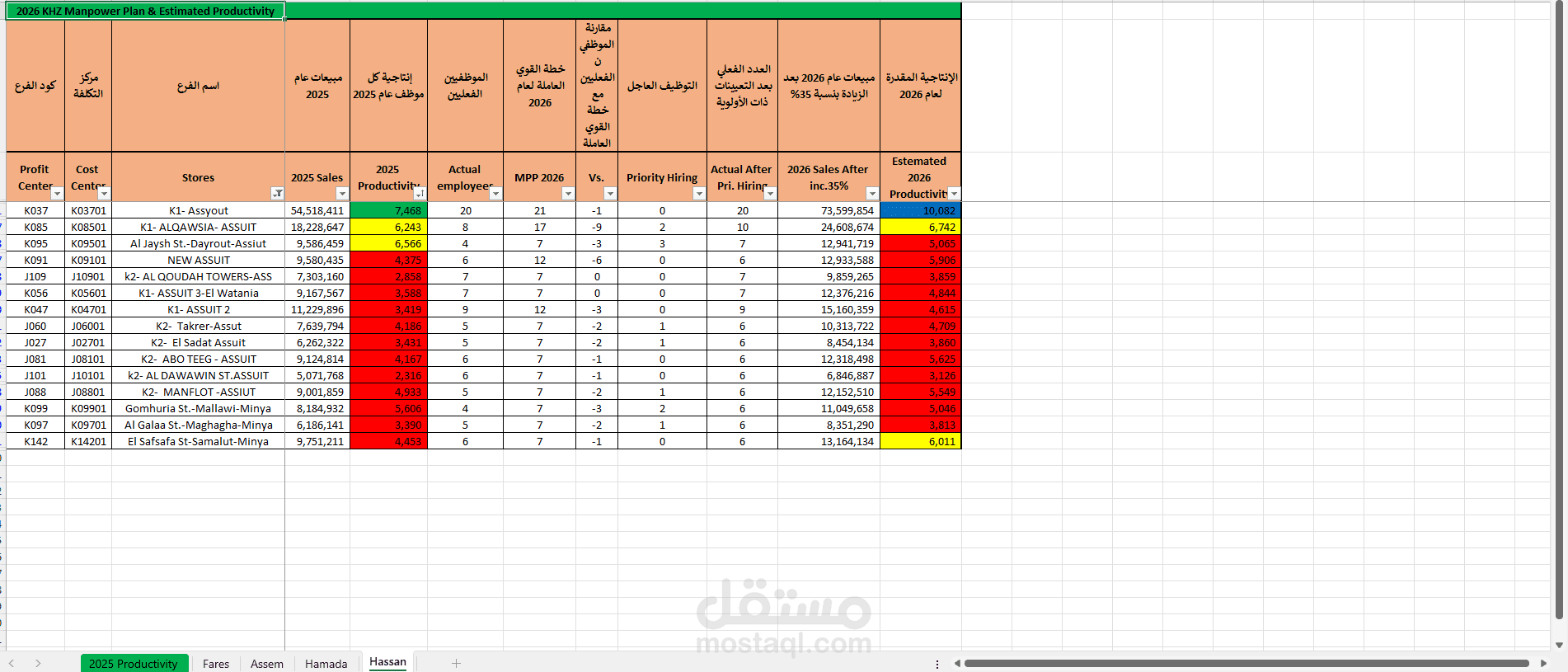 إدخال وتنظيم البيانات باحترافية باستخدام Excel