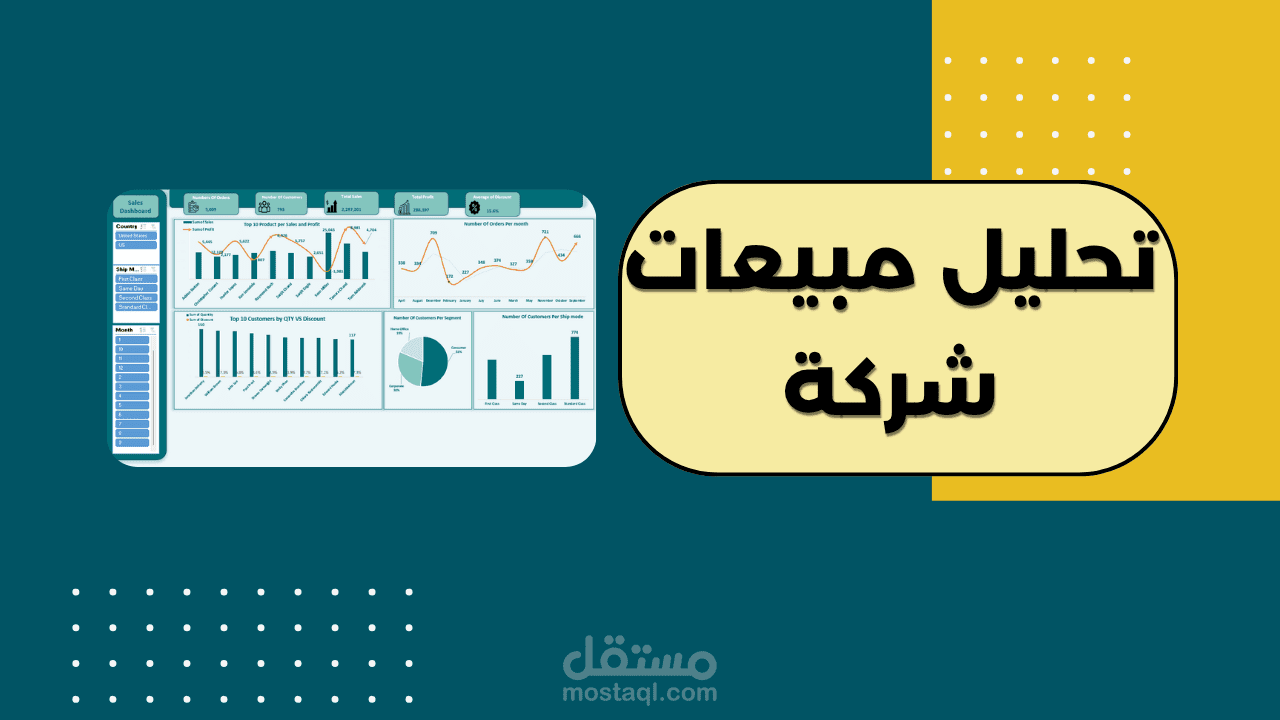 تحليل مبيعات شركة | Company Sales Dashboard باستخدام Excel