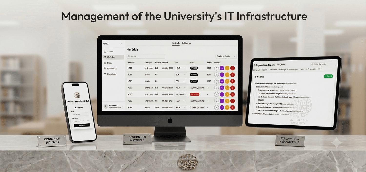 تطوير تطبيق ويب لإدارة وتسيير الحظيرة المعلوماتية الجامعية - Management of the University's IT Infrastructure