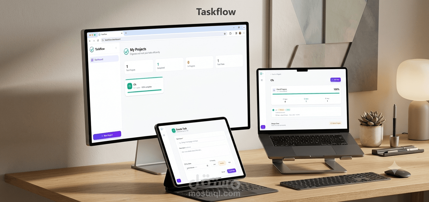 تطبيق متكامل لإدارة المهام (Task Flow) باستخدام Spring Boot وReact