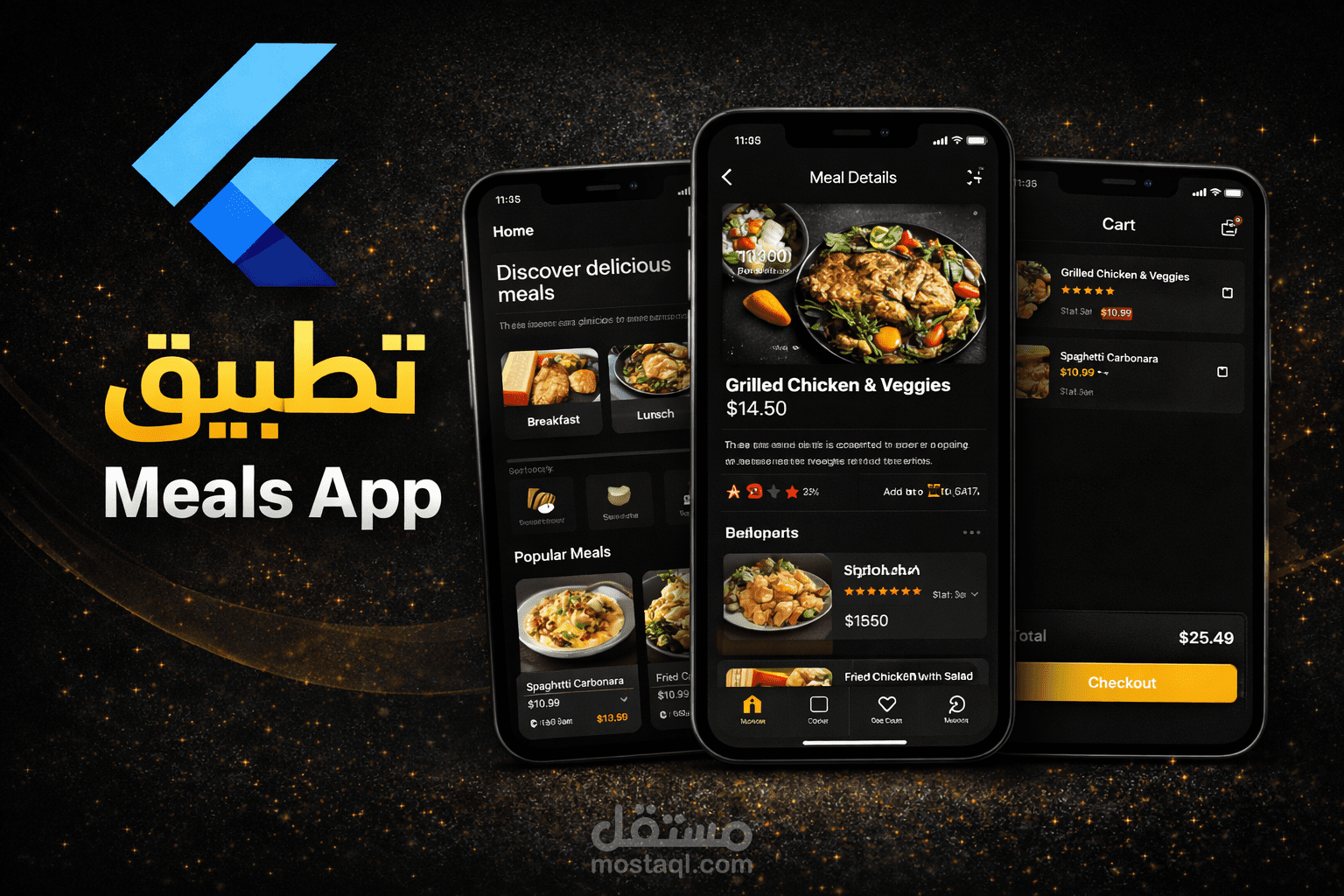 تطبيق Meals App Flutter مع واجهة جذابة وتجربة مستخدم سلسة