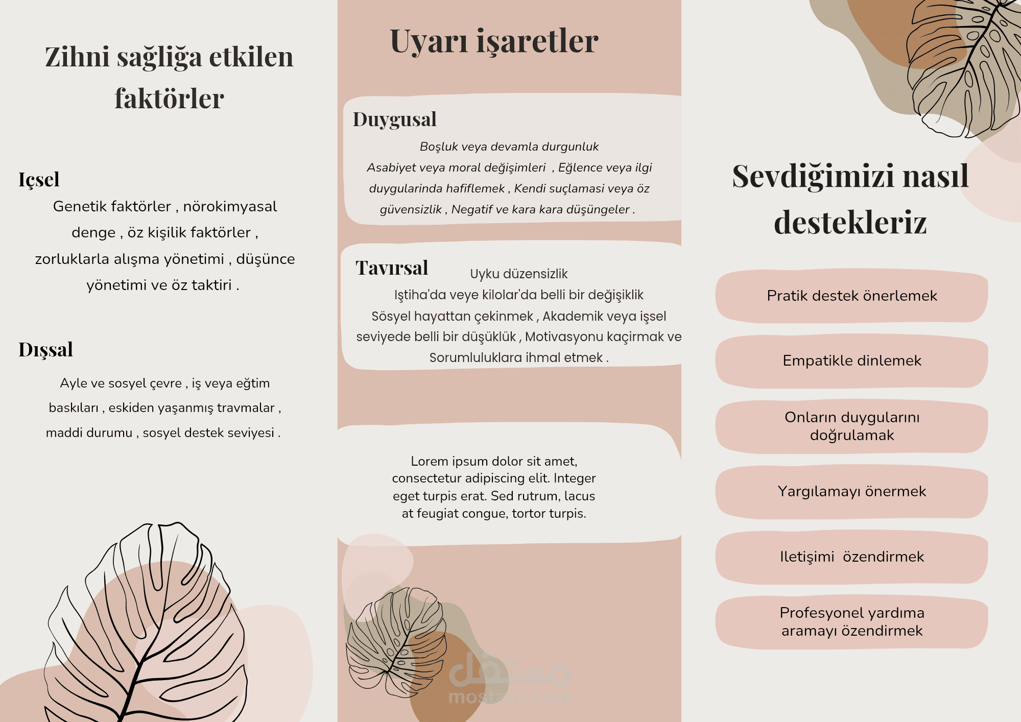 بروشور توعوي حول الصحة النفسية – ترجمة تركية دقيقة وتصميم احترافي