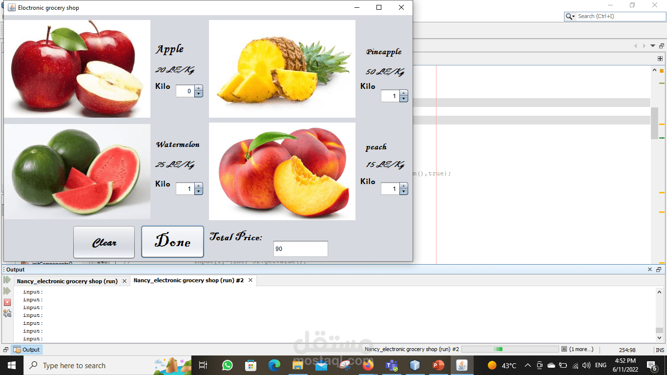 electronic grocery shop