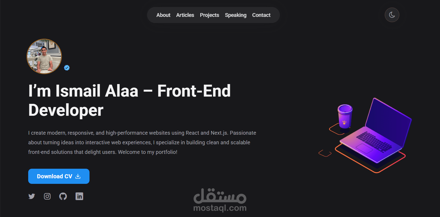Personal Portfolio Website (React Developer)