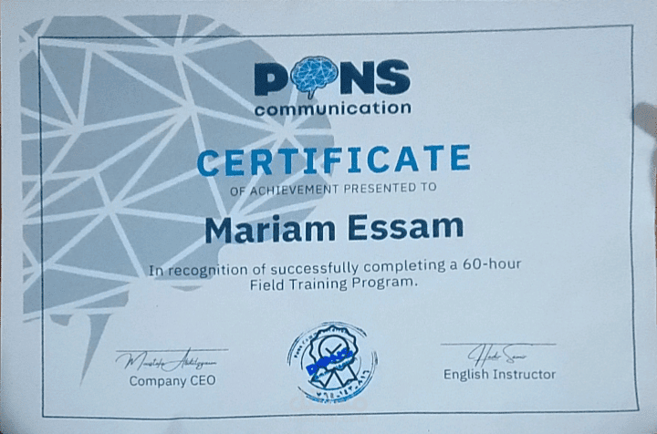 Company pons communication: English training