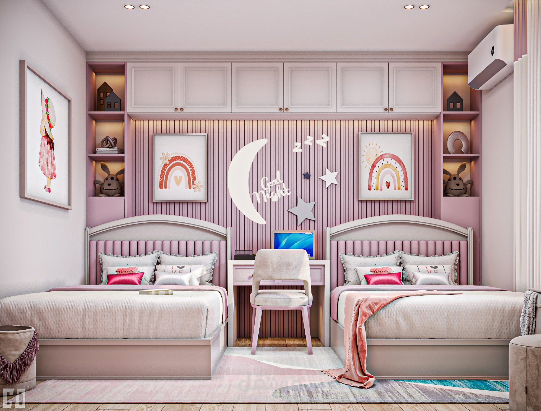 تصميم غرفة بنات مودرن – المقطم، القاهرة