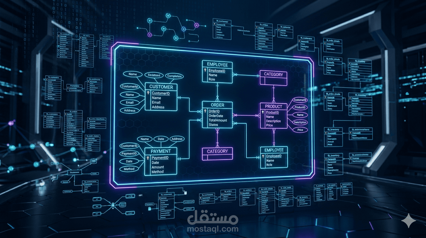 تصميم ER Diagram و Database Schema احترافي لأي مشروع