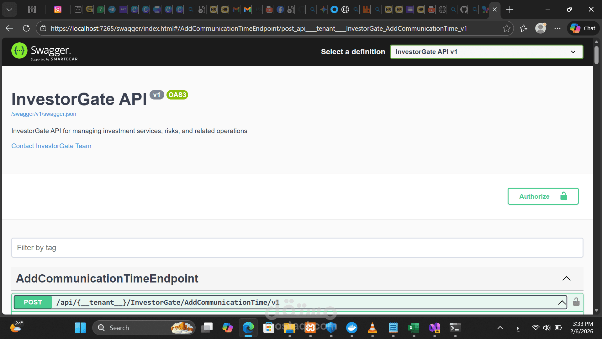 تطوير الخلفية البرمجية (Back-end) لبوابة المستثمر بنظام الـ Microservices