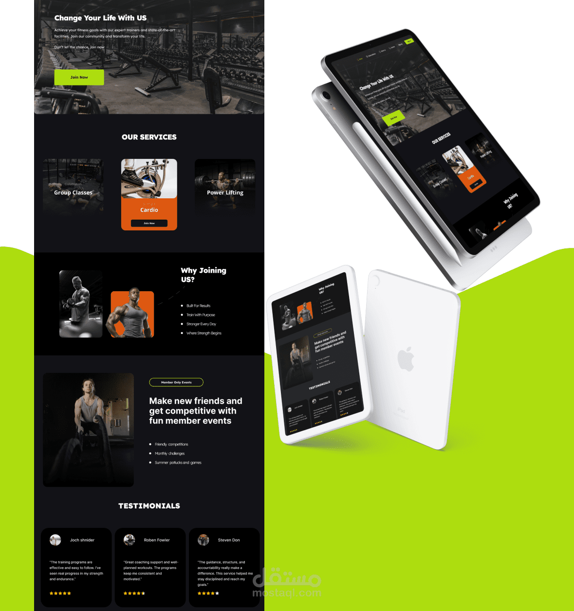 GYM landing page design